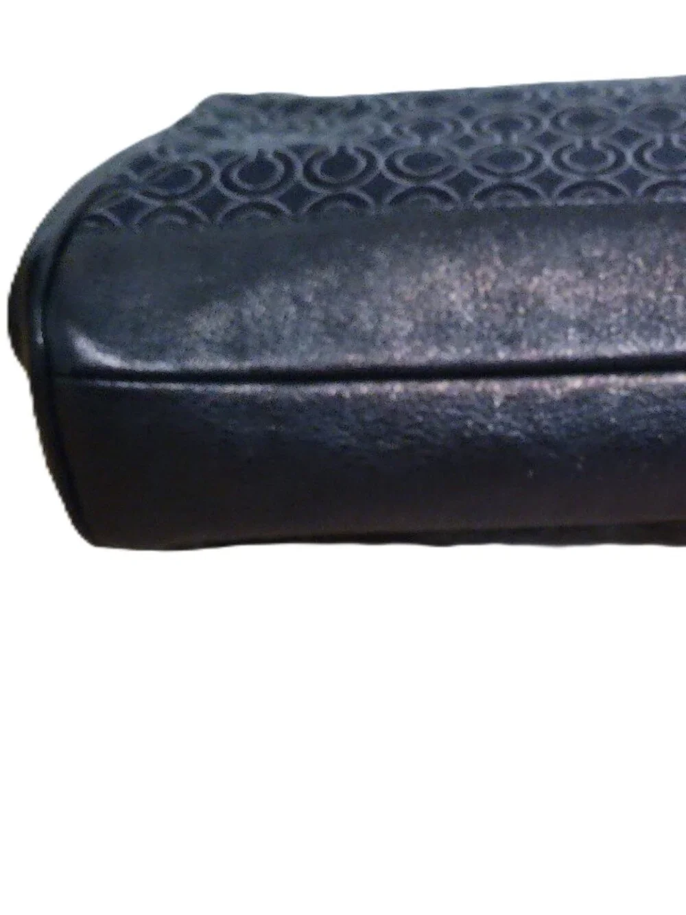 Coach Black signature C wristlet- clutch top zip-fob-handle